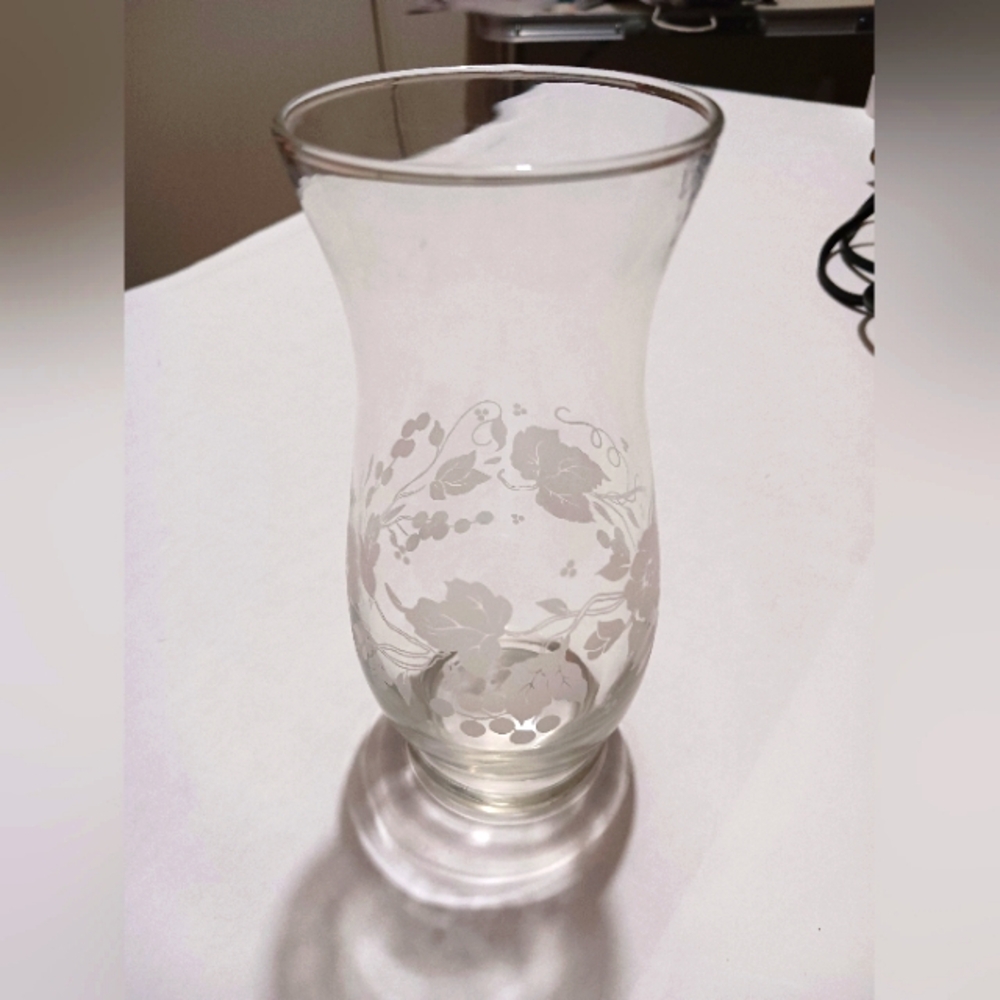 Ivy design Etched Glass Vase